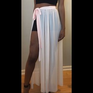 Sheer pink cover-up skirt(new)